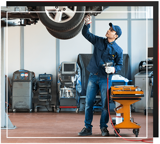 Mechanic Fixing Car Under